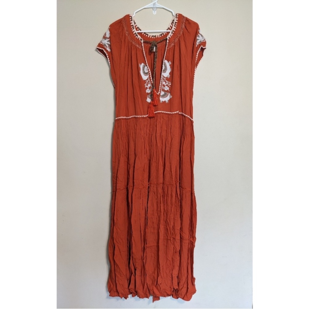 Free People Red Embroidered Maxi Dress - Picture 4 of 11